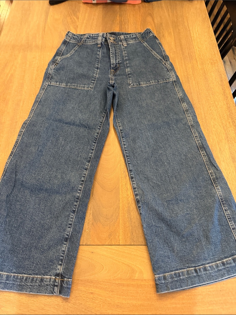 GAP HIGH RISE, WIDE LEG CROPPED DENIM
